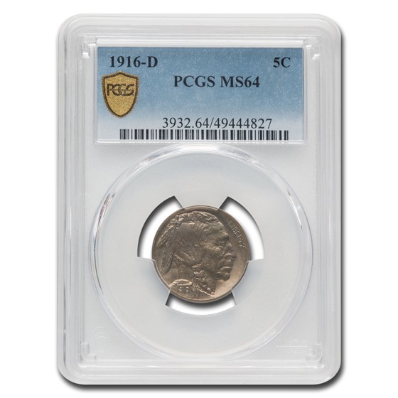 1916-D Buffalo Nickel MS-64 PCGS 1916-D Buffalo Nickel MS-64 PCGS